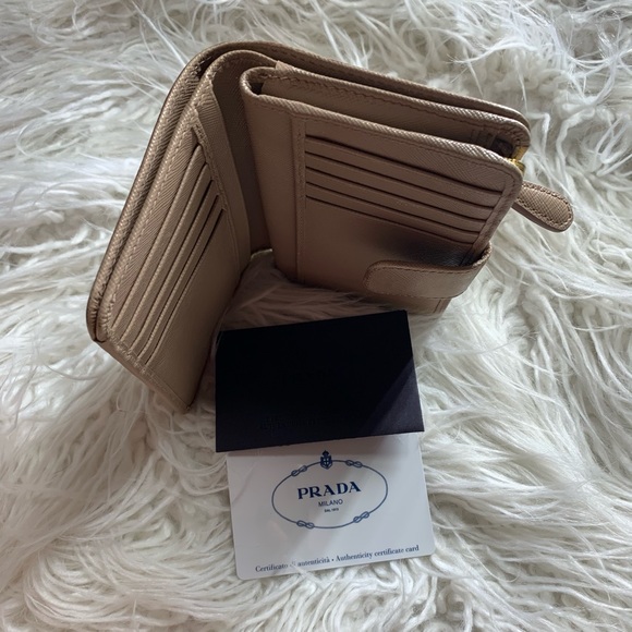 Prada Bags Prada Leather Wallet And Authentication Card Poshmark